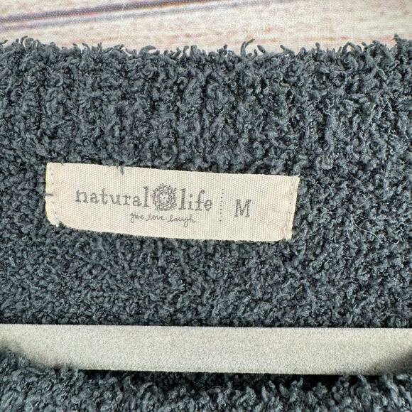 Natural Life Fuzzy Fleece Cropped Tank Top Sweater Womens Medium Gray - Picture 3 of 6